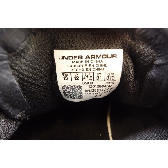 Under Armour Gray Knit Black Lace Up Athletic Sneakers Shoes Men\'s 13 main image 7